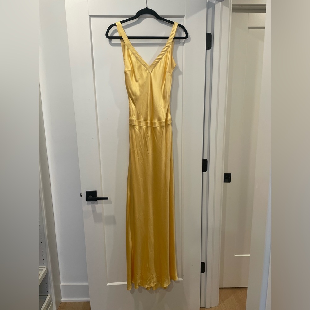 Cache How to Lose a Guy in 10 Days Yellow Satin Formal Dress sz 2